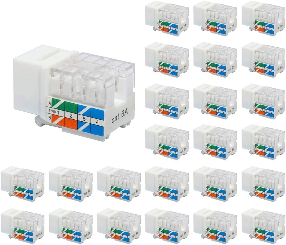 VCE 25-Pack Cat6A RJ45 90-Graden Keystone Jack Inzetstuk