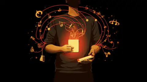 Een symbolische illustratie van een persoon die een Wi-Fi-signaal vasthoudt met geldsymbolen die in zijn zak stromen.