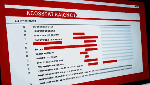 Een afbeelding van een computerscherm met een rode X door een lijst met persoonlijke gegevens, zoals naam, adres en telefoonnummer, als symbool voor het verwijderen van persoonlijke gegevens uit onlinegidsen.