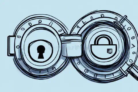 Een symbolische afbeelding van wachtwoordbeveiliging met een schild dat een slot beschermt.